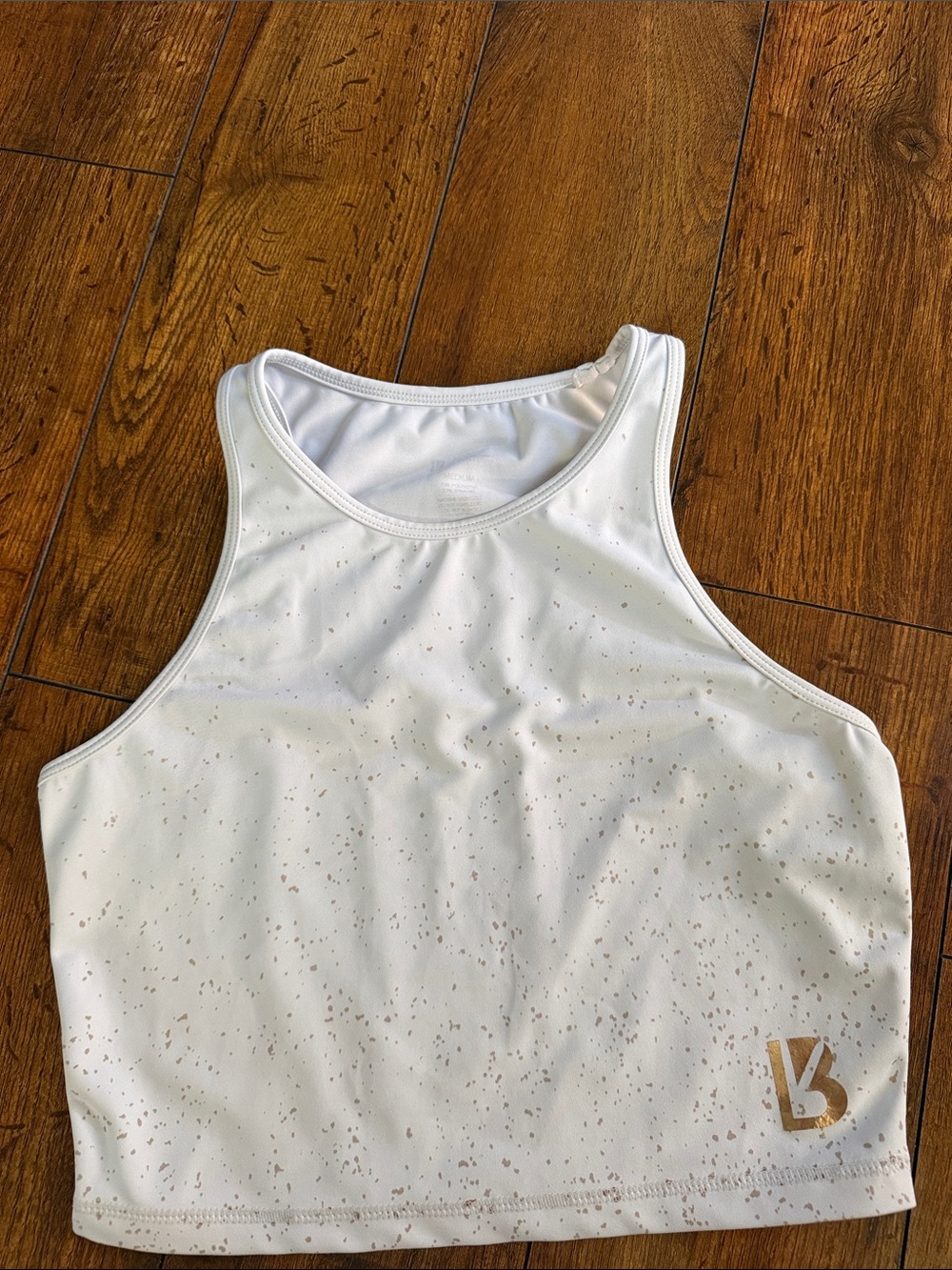 BuffBunny White Speckled Crop Top - Picture 1 of 4